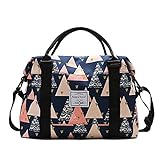 NRW Travel Duffle Bag Weekender Overnight Bag Gym Tote Bag with Dry and Wet Separated Pocket for Women Girls Shoulder Bag Workout Duffel Bag Water Resistant (colorful triangle)