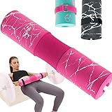 Pink Squat Pad Pink Barbell Pad Pink Hip Thrust Pad Pink Foam Sponge Cushion Rack Bench Squat Women Weight Lifting Fitness Set Shoulder Neck Back Thick Protector Gym Standard Olympic Workout Iron Inch
