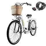 NAKTO Electric Bike 26' Electric Bicycle for Adults 250W Brushless Gear Motor 6-Speed Gear E-Bike with Removable Waterproof Large Capacity 36V10.4A Lithium Battery and Battery Charger