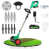 Cordless Weed Wacker,3 in 1 Lightweight Weed Eater with 3 Types Blades,21V 2Ah Li-Ion Battery Powered for Garden and Yard(Green)