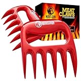 Mountain Grillers Meat Claws Meat Shredder for BBQ - Perfectly Shredded Meat, These are The Meat Claws You Need - Best Pulled Pork Shredder Claw x 2 for Barbecue, Smoker, Grill (RED) bear claws