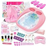 Girls Foot Spa and Pedicure Kit - Luxurious Pedicure Foot Spa Kit & Deluxe Kids Nail Polish Set for Girls - Perfect Teenager Gifts for Girls