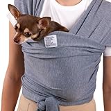 Dog Sling Carrier for Small Dogs - Anti-Anxiety Cat Sling, Puppy Pouch - Pet Sling in Gray, Black (Gray)