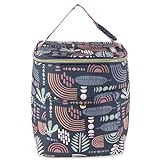 Steel Mill & Co Cute Insulated Bottle Bag for Adults, Large Capacity, Multi-Bottle, Breastfeeding, Pumping Travel Accessory, Mini Cooler, Zipper Closure, Pockets, and Handle with Clip (Rainbow)
