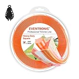 Eventronic Weed Eater String, 095 Trimmer Line × 280-Feet, Extra Durable Square Weed Wacker String with Inner Core, Universal Fit String Trimmer Line Replacement, for Mowing The Lawn, Orange