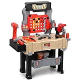 Kids Tool Bench, Toddler Toy Workbench and Tool Playset, Play Tool Bench Workshop for Boys, Pretend Play Construction Tool Toys for Toddler, Christmas Birthday Gift for Kids