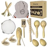 Ehome Toddler Musical Instruments, Natural Wood Percussion Instruments Toy for Kids Preschool Education Baby Musical Toys Instrument Set for Toddlers 1-3 for Boys and Girls with Storage Bag