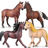 Yilingchild 4 Pieces Horse Figurine for Kids ，3-5-6-8-10-12 Year Old Horse Toy for Girls,Realistic Big Plastic Horses ,6'' Toddler Boy Horse Party Decorations Gift