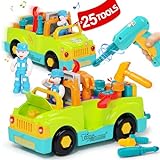 Monlekids 2 Year Old Boy Toys for 2 Year Old Boy Birthday Gift, Toddler Toys 2-3 with Electric Drill Toys for 3 Year Old Boys, Toddler Tool Set Toys for Ages 2-4 Take Apart Toys STEM Educational Toys
