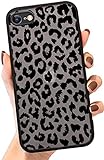 SUBESKING for iPhone 7/8/SE 2020 Leopard Print Case,Translucent Matte Soft TPU Case Cute Animal Cheetah Print Pattern Design Women Girls Teen, Hard PC Back Clear Protective Phone Cover 4.7 Inch Black
