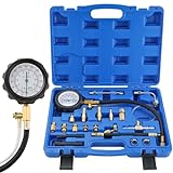 NYXOVA Fuel Pressure Test Kit, Universal 0-140PSI Fuel Injection Pump Pressure Tester Kit, Updated TU-114 Oil Pressure Tester Kit with Gauge Adapter for Auto Car Motorcycle (Blue)