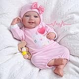 BABESIDE Lifelike Reborn Baby Dolls with Heartbeat and Coos Leen, 20-Inch Soft Baby Feeling Realistic-Newborn Baby Dolls Interactive Real Life Baby Dolls Girl with Gift Box for Kids Age 3+