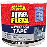 Leak Stopper Rubber Flexx Waterproof Tape |4 in x 10 ft| Repair Material to Seal and Fix Leaks, Roofs, Gutters, Windows & More! | Incredible Adhesion w/Durability and Toughness | 1 Pack White