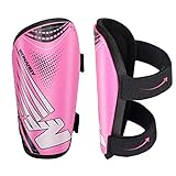 Shin Guards Soccer Youth Kids - Shin Guard for Boys Girls Teenagers 2-18 Years Old - Football Shin Pads Protection Equipment with Adjustable Straps - Pink, XS
