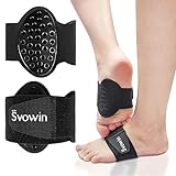 Svowin Arch Support Compression Sleeves for Flat Feet, Adjustable Velcro Plantar Fasciitis Braces for Fallen Arches, Unisex Orthotic Arch Support Wrap for High Arch, Feet Pain Relief