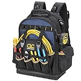 CLC Work Gear PB1133 38 Pocket Molded Base Tool Backpack, Black/Blue