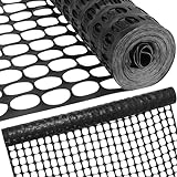 Houseables Plastic Mesh Fence, Construction Barrier Netting, Black, 4'x100' Feet, 1 Roll, Garden Fencing, Fences Wrap, Above Ground, for Snow, Poultry, Chicken, Safety, Deer, Patio, Garden Netting