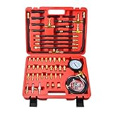 LainKeen Quick Connection Fuel Injection Injector Pressure Tester Gauge Tools Kit 0-140 PSI with 9.49,7.89,6.30 Fuel Line Fittings Suitable for More Engine