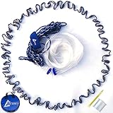 Drasry Saltwater Fishing Cast Net for Bait Trap with Heavy Sinkers Fish Throw Net. Size 3ft/4ft/5ft/6ft/7ft/8ft/9ft Radius Freshwater (Monofilament Lines Cast Net（3/8 Inch Mesh）, 4FT (120cm) Radius)