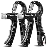KDG Hand Grip Strengthener 2 Pack(Black) Adjustable Resistance 10-130 lbs Forearm Exerciser，Grip Strength Trainer for Muscle Building and Injury Recovery for Athletes