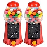 ArtCreativity Gumball Machine for Kids, Set of 2, 6.5 Inch Desktop Bubble Gum Mini Candy Dispenser, Unique Money Saving Coin Bank, Best Gift or Vintage Office Desk Decoration (Gumballs not Included)