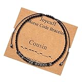 Gifts for Cousin Morse Code Bracelet Gifts from Cousins Birthday Handmade Weave Secret Message Thanksgiving Day Christmas Jewelry