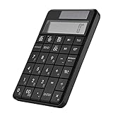 FOSA Compact USB keypad with Display Calculator Function, 29 Keys Portable Wireless Number Pad Mini Solar Power Smart Keypad & Office Calculators with LCD Display for Laptop PC Desktop