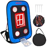 Kapler Baseball Pitching Net for Kids Youth Pop Up Pitching Practice Target Trainer Portable Foldable Strike Zone Baseball Target for Pitcher Catcher 5 Hole Softball Training Equipment Indoor Outdoor