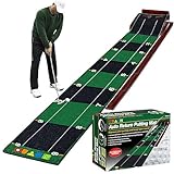 HUAEN Putting mat for Indoors,Golf Practice Putting Green with Ball Return,Office Putting matt,Gift for Golf Lovers