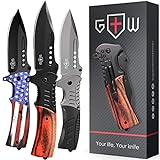 Pocket Knife Spring Assisted Folding Knives - Military EDC USMC Tactical Jack Knifes - Best Camping Hunting Fishing Hiking Survival Knofe - Travel Accessories Gear Knife Gifts for Men 0207