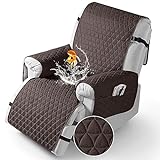 TAOCOCO 100% Waterproof Recliner Cover - Recliner Cover with Non-Slip Granule, Recliner Chair Covers with Elastic Band, Recliner Chair Covers for Reclining Chair(Chocolate, Small-22'')