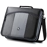 Kinbashi Round Ring 3-Inch Zipper Binder, Designed with Expanding Files and Handle, Shoulder Strap Included, Black