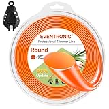 Weed Eater String, Eventronic 080 Trimmer Line of 445-Feet, Trimmer Line for Universal Replacement, Round Weed Wacker String Fits Medium& Heavy Grass&Weeds, String Trimmer Line of Orange Premium Nylon