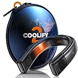 TORRAS Coolify2 Neck Air Conditioner Long Endurance Limited Version, Visual Temperature Change Neck Fan, LED Rechargeable Portable Bladeless Neck Fan, Neck Cooler and Heater, Personal Fan Carbon Black