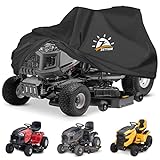 Zettum Riding Lawn Mower Cover - Lawn Tractor Covers Waterproof & Heavy Duty, 600D Outdoor Mower Cover Universal fit with Storage Bag for John Deere, EGO, Toro, Craftsman, Husqvarna, Honda and More