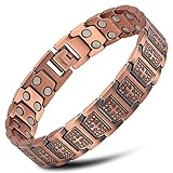 THE NORTH RING Copper Bracelet for Men Relief Arthritis and Carpal Tunnel Migraine Tennis Elbow Pain Pure Copper Cross Christian Magnetic Therapy Adjustable Bracelet