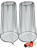 wohohoho Mosquito Head Net Mesh with Drawstring, Bug Face Netting for Hats, Mesh Face Shield for Men & Women Beekeeper Net Mask Protection for Midges, Bugs & Gnats (2 Packs, Grey, Updated Big Net)