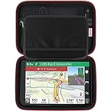 BOVKE Hard Carrying GPS Case for 10-inch Garmin dezl OTR1000 / Garmin dezl OTR1010 / Garmin RV 1090 GPS Navigator System, Mesh Pocket for Car Charger, USB Cables, Black