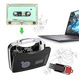 Portable Walkman Cassette Tape, USB Cassette to MP3 Converter Music Player, Audio Music Cassette Tape to Digital Converter Player with Earphone Compatible with Laptop/PC/USB Flash Drive