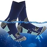 RANDY SUN Men's Waterproof Neoprene Socks Hiking Wind Resistant Outdoor Wick Dry Ultra-Lightweight Liner Socks 1 Pair (Navy Blue,Medium)