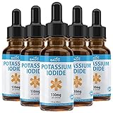 (5 Pack) Nutri Potassium Iodide Liquid Drops 130 mg - Alternative to Potassium Iodide Pills - Thyroid Protector Potassium Iodine Tablets 130 mg - YODO Naciente Ki Pills (5 Oz.)