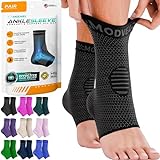 Modvel Foot & Ankle Brace Socks for Sprained Ankle Compression Sleeve - Foot Support for Women & Men - Tendonitis & Arthritis Ankle Brace Sports Running, Torn Ligaments & Women Stabilizing Ankle Wrap