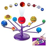 KUTOI Solar System Model for Kids and Teens - STEM Solar System Model with Planet Projector - DIY Educational Solar System Toys with Paint and Brushes-Astronomy Space Gifts for Kids.