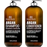 BOTANIC HEARTH Argan Oil Shampoo and Conditioner Set - with Keratin, Restorative & Moisturizing, Sulfate Free - All Hair Types & Color Treated Hair, Men and Women - (Packaging May Vary) -16 fl oz each