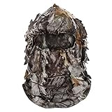 Tongcamo Hunting Ghillie Suit 3D Bionic Leafy Camouflage Clothing for Jungle Hunting, Wildlife Photography, Bird Watching，Halloween, Shooting (3D Tree Camo Bionic, Ghillie Face Mask)