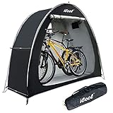 iCool Outdoor Bike Covers Storage Shed Tent, 210D Oxford Thick Waterproof Fabric aluminum alloy bracket bicycle storage shed neat cover - storage of 2 bicycles or tricycles-black