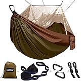 Sunyear Camping Hammock, Portable Double Hammock with Net, 2 Person Hammock Tent with 2 * 10ft Straps, Best for Outdoor Hiking Survival Travel
