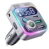 Bluetooth 5.3 FM Transmitter for Car, JOYROOM Wireless Radio Adapter Stronger Dual Mics & Bass Boost, PD30W & QC3.0 Bluetooth Car Adapter, Clear Hands-Free Calling , AUX Output & U Disk