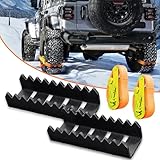 VKU Tire Traction Straps Large Metal Gripper Traction Device for Trucks Large SUVs Anti Skid Emergency Traction Aid Straps to Get Unstuck from Snow, Mud, Ice & Sand, Fit for Jeep Wrangler JK JL Bronco