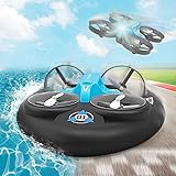 3 in 1 Multifunction Sea Land Air Boys Toys, RC Boat for Kids 6-8-12 Years Old, 2.4 GHz RC Mini Kids Drone, RC Car Toys for Kids, Swimming Water Pool Toys Gifts for Boys 8+ Years Old